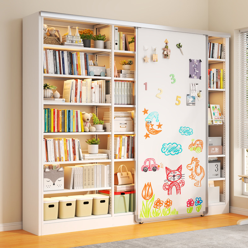 家用钢制带白板门书架图书馆多层组合书柜儿童收纳绘本储物置物架,商业/办公家具,置物架/陈列架/储物架/展示架,淘宝优惠券,粉丝福利购,淘宝优惠卷