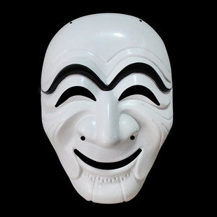 万圣节韩国新款纸钞屋纸牌屋达利假面面具纸房子cosplay影视面具