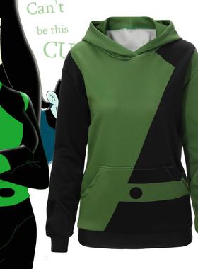 麻辣女孩席果连帽卫衣Kim Possible周边动漫shego 卫衣