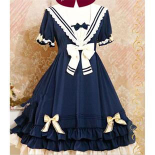 LOLITA洛丽塔洋装茵河的帆影茶会服夏日海军装学院风公主裙连衣裙