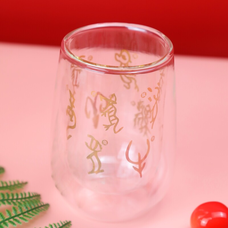 河南博物院文创产品甲骨文十二生肖双层杯文字起源创意手办送礼品