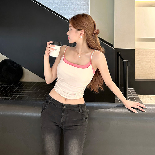 带可拆卸胸垫吊带背心吊带裙