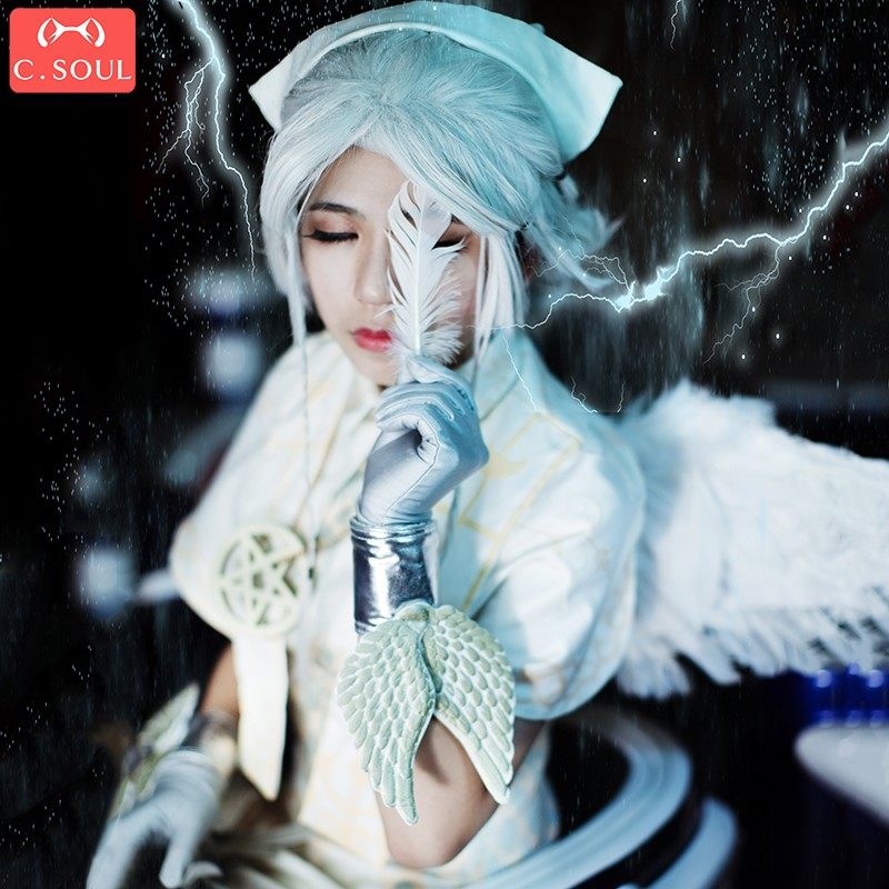 第五人格医生COS服光天使COSPLAY衣服女动漫假发鞋针筒翅膀全套装_虎窝淘
