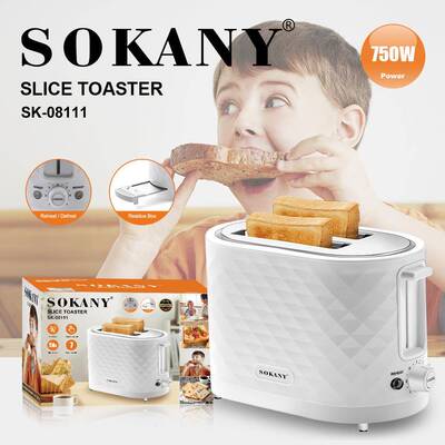 出口SOKANY08111吐司机家用早餐机全自动烘焙面包机SLICE TOASTER