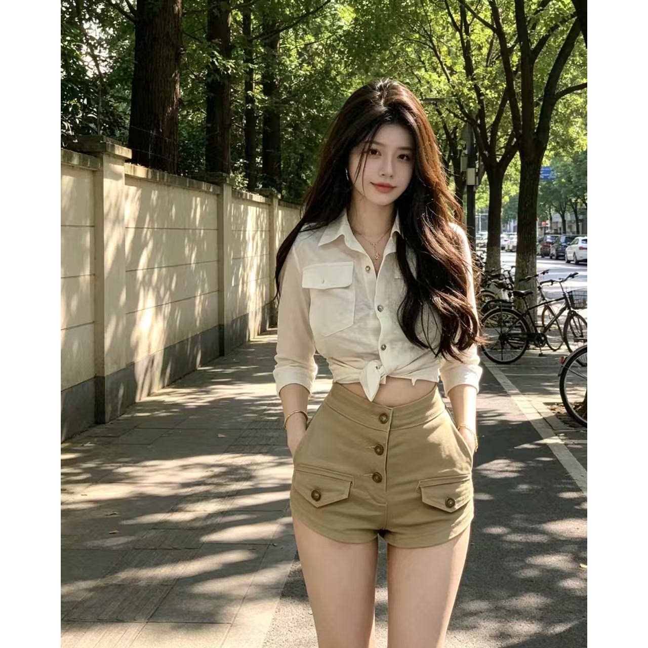 老钱风纯欲丰胯牛仔短裤女2025夏季新款多扣高腰紧身显瘦包臀热裤