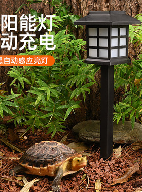 黄缘龟缸专用造景灯安缘饲养箱装饰灯爬宠箱子氛围灯龟屋路灯摆件