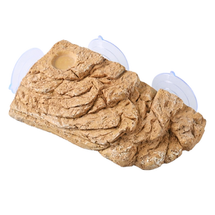 乌龟吸盘晒背台高水位爬台浮岛鱼缸水族箱深水爬梯仿石头休息平台