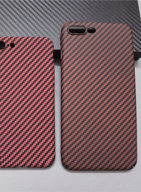 适用苹果7plus手机保护壳iPhone8碳纤维8plus新款se2新年红色se3Kevlarip7全包防摔本命年超轻薄硬壳散热保护