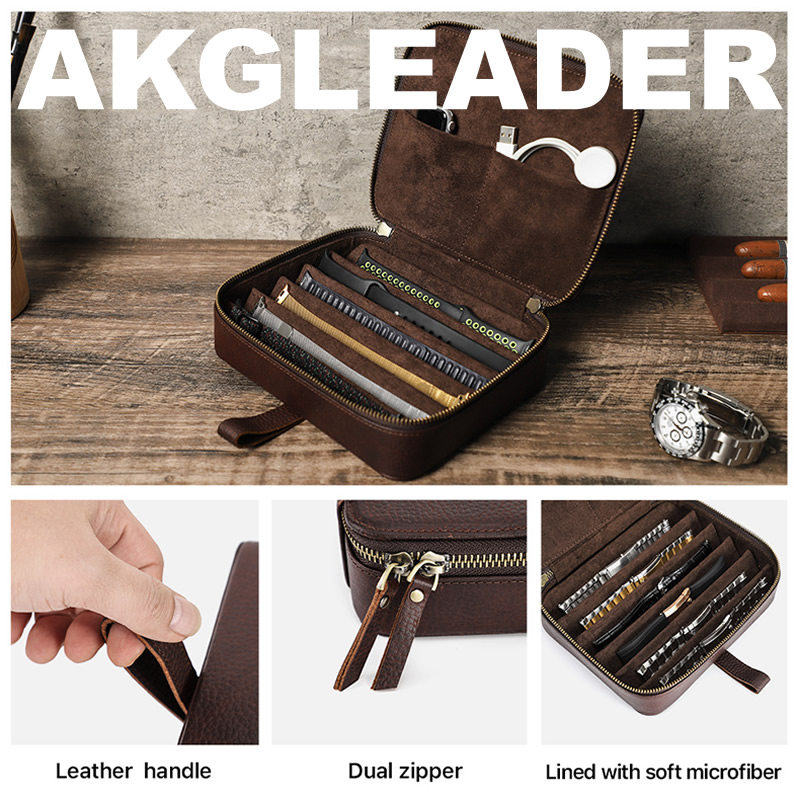 AKGLEADER苹果疯马纹表带收纳包图片