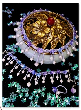 古装汉服贝珠额饰软璎珞编织项链