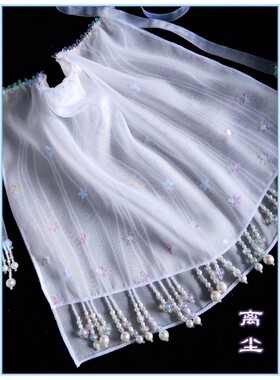 米珠流苏雪纺古风四季女面纱