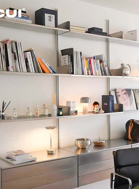 阿崔造屋C1不锈钢隔板墙上置物架系统抽屉柜客厅墙面金属收纳书架