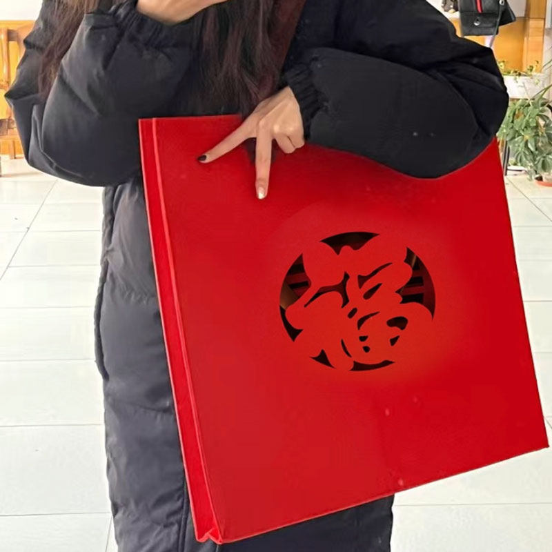 毛毡包镂空婚庆礼品袋毡布喜庆包装袋钻石画礼盒包送闺蜜结婚礼袋