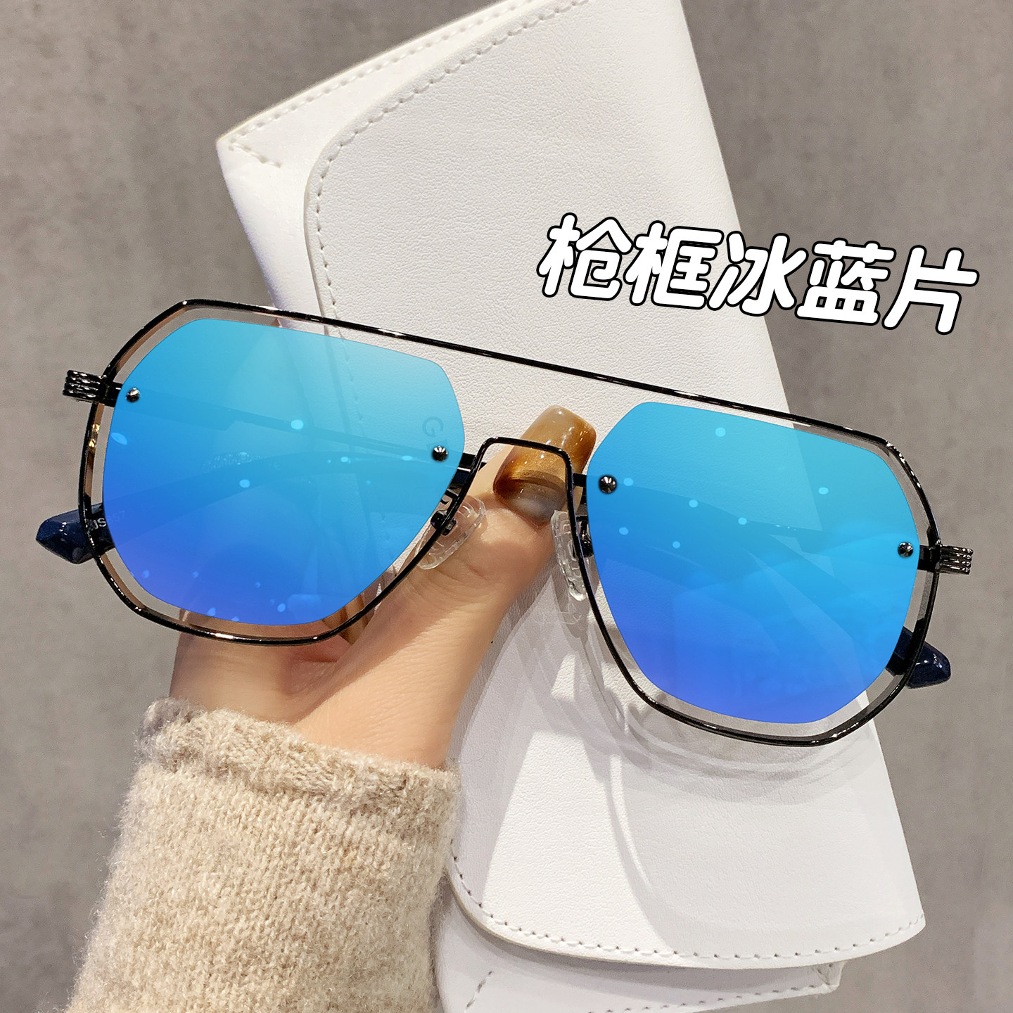 设计师款个性镂空大框墨镜男士开车专用偏光镜飞行员式太阳眼镜男