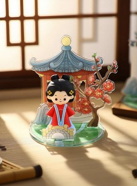 中式汉服古装男孩女孩软胶玩偶