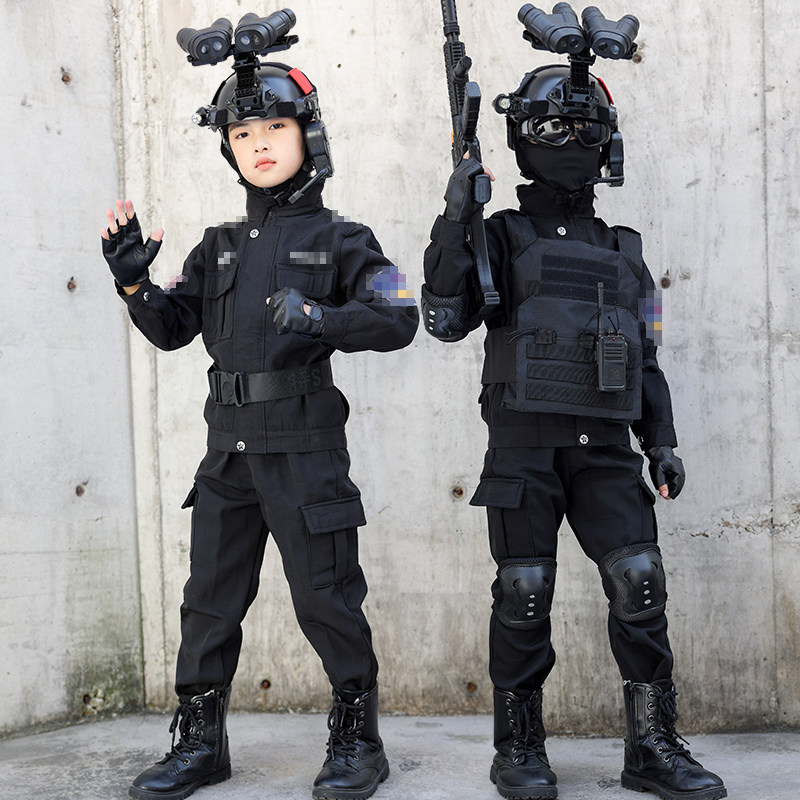 儿童警服春秋长袖特警衣服男女童特种兵装备套装六一警察服演出服