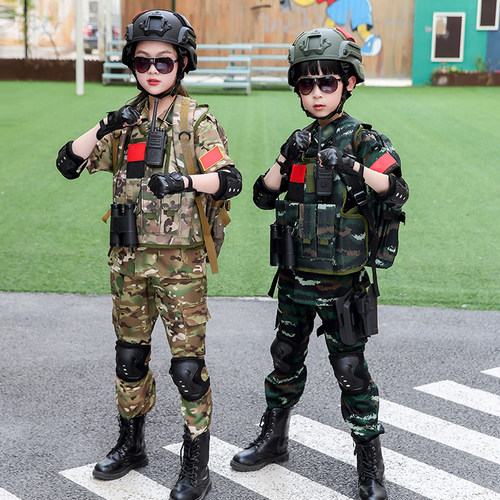 儿童迷彩服男童夏季特种兵套装学生吃鸡装备生日礼物夏令营军训服 - 封面