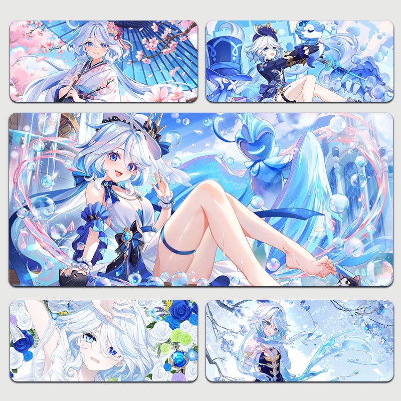 原神鼠标垫芙宁娜水神芙卡洛斯游戏周边办公加大防水加厚锁桌杯垫