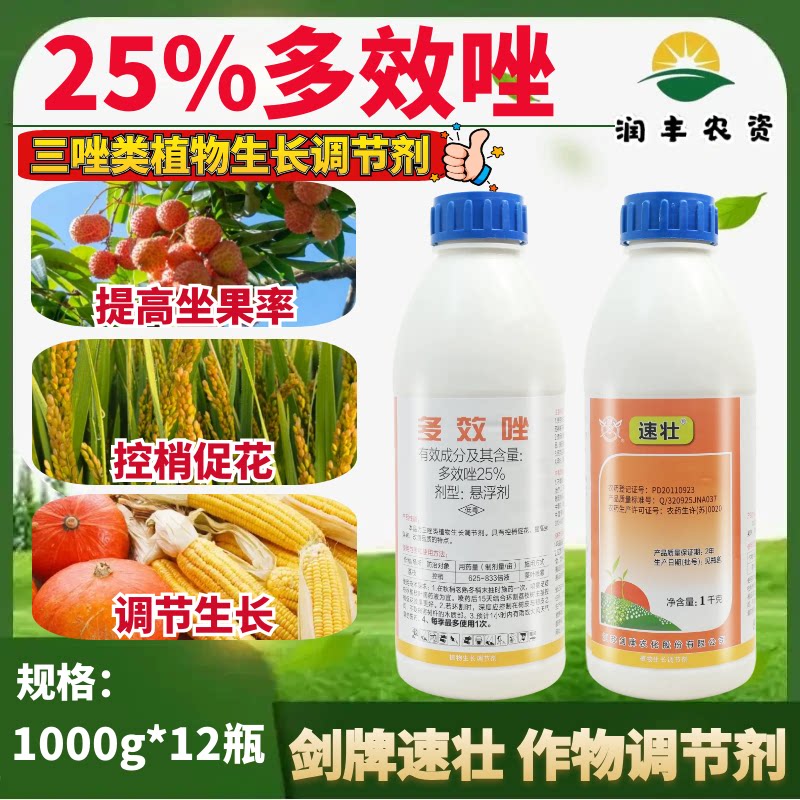 剑牌速壮 25% 多效唑植物生长调节剂荔枝控梢控旺矮化农药正品1kg