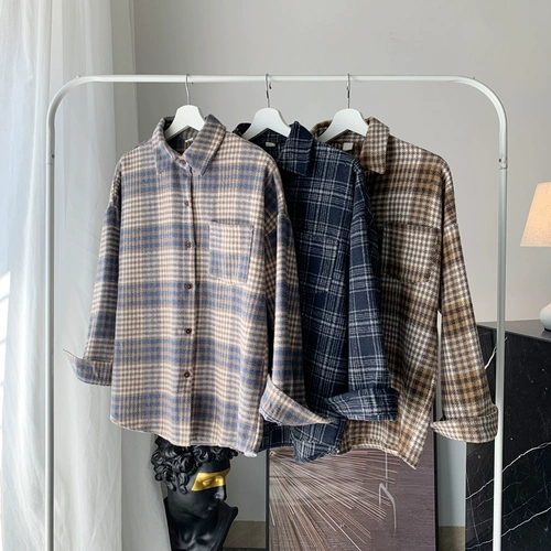 Осенняя рубашка для отдыха, универсальная трендовая куртка для влюбленных, оверсайз