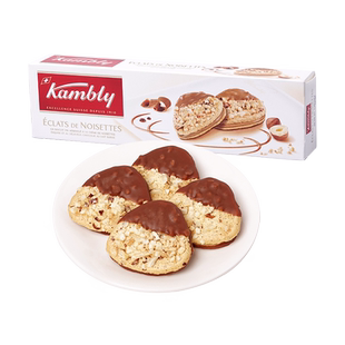 新品瑞士进口Kambly金宝丽榛子酥心巧克力卷卷酥饼干100g休闲零食
