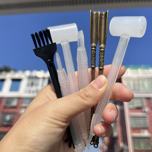 儿童考古挖掘工具三件套塑料锤黑色凿子玩具刷挖宝石套装配件