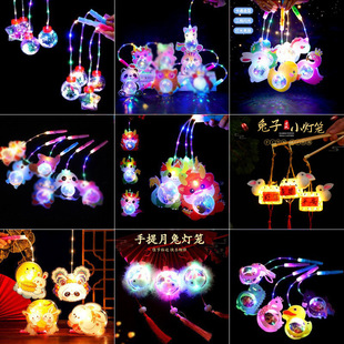 新款龙年发光手提灯笼卡通龙宝闪光小灯笼儿童春节元宵摆摊