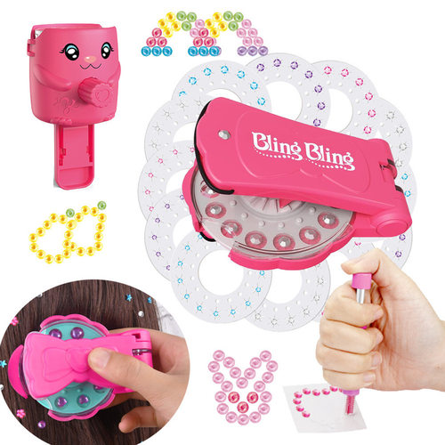 儿童女孩玩具 blbl 头发钉打贴钻机魔法订钻器