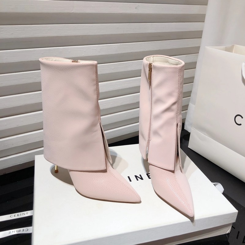 好看！裤管靴加绒细跟时装靴