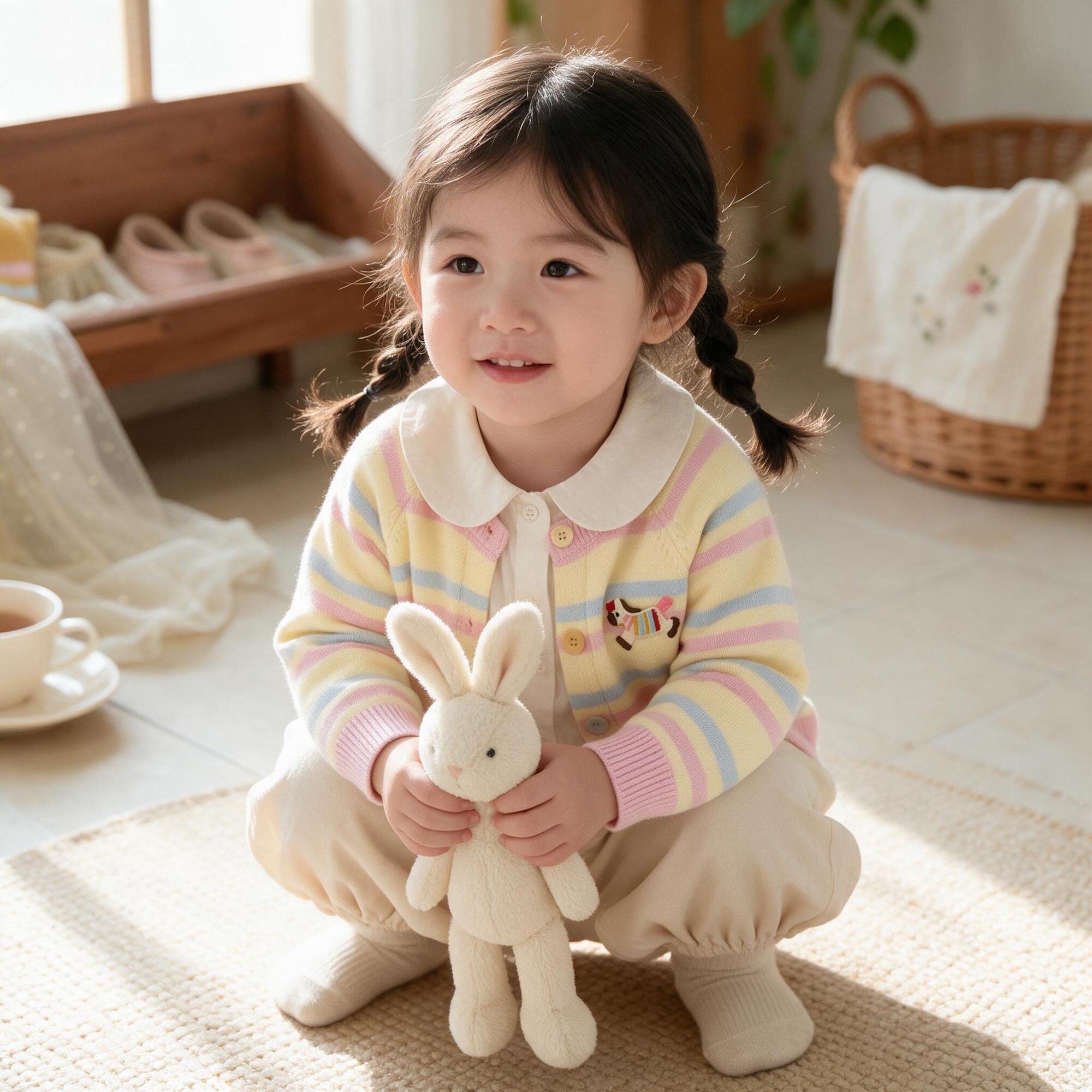 女童针织开衫秋冬装2026中小童女孩日系可爱甜美保暖儿童针织毛衣