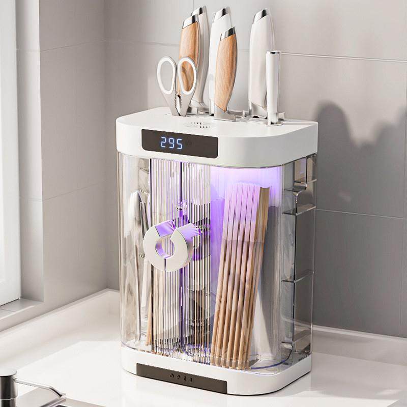 家用筷子笼刀架多功能消毒收纳沥水架厨房筷笼防尘带盖沥水收纳盒,餐饮具,餐具笼/架,淘宝优惠券,粉丝福利购,淘宝优惠卷