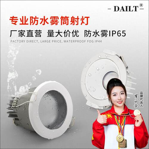 嵌入式浴室筒灯防眩家用卫浴间防水射灯IP44防潮防雾
