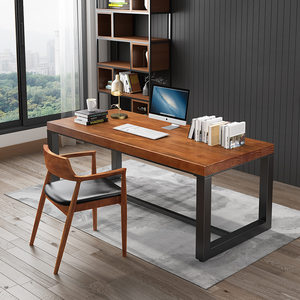 北欧实木电脑桌台式家用书桌办公桌书房书法桌简易卧室写字长桌子