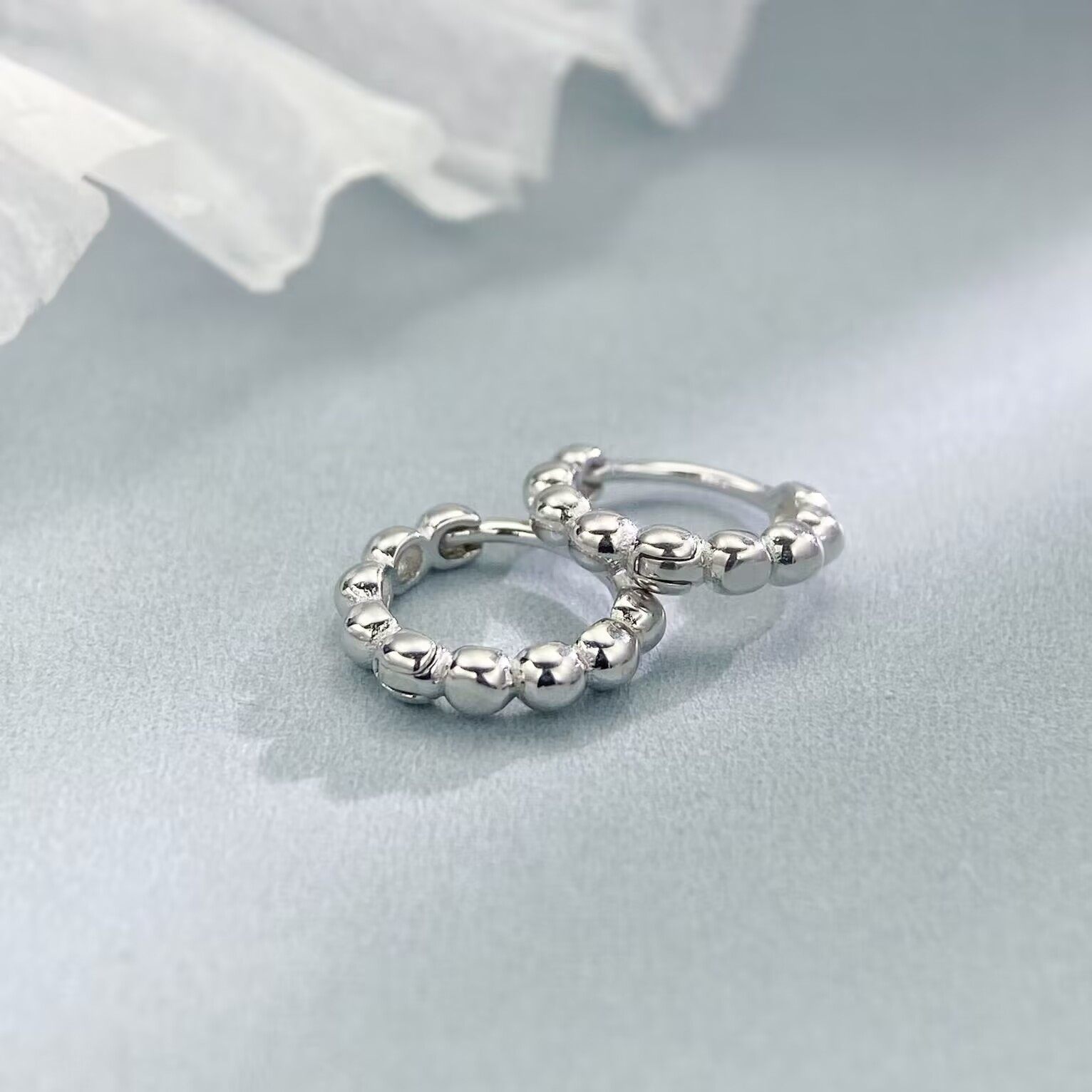 S925纯银豆豆圆珠耳环女个性设计感迷你耳圈简约风百搭耳饰品,饰品/流行首饰/时尚饰品新,银饰耳饰,淘宝优惠券,粉丝福利购,淘宝优惠卷