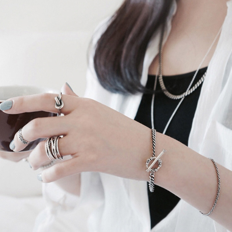 S925银链条手链女个性气质小众纯银T扣银饰手链,饰品/流行首饰/时尚饰品新,银饰手链,淘宝优惠券,粉丝福利购,淘宝优惠卷