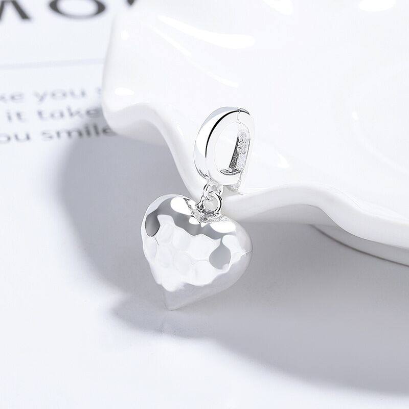 S925银爱心吊坠ins风饰品小众设计感敲面锤纹银饰品女配件大号,饰品/流行首饰/时尚饰品新,银饰吊坠,淘宝优惠券,粉丝福利购,淘宝优惠卷