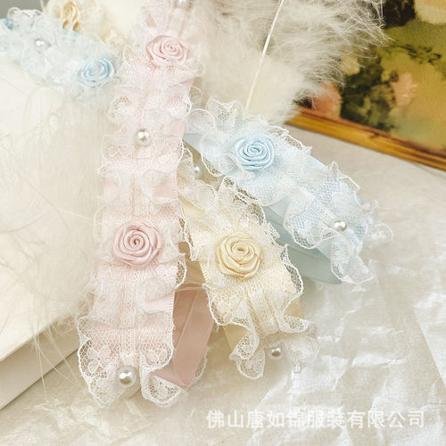 唐如锦花边 Lolita洛丽塔裙子帽子鞋子衣服装饰蕾丝钉珠玫瑰花边