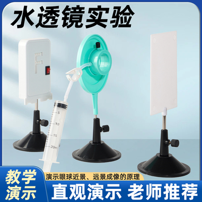 水透镜光学实验器材学生用光具座初中物理大号自制可调节眼球模拟近视远视结构科普模型凹凸透镜成像演示器