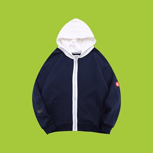 Cav Empt C.E日系中古宝蓝道袍复古连帽开衫卫衣男女宽松休闲外套