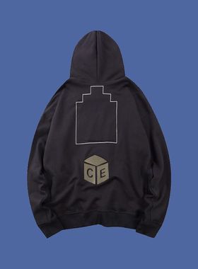 CAV EMPT C.E 19AW 超火日系潮牌水洗刺绣骰子魔方帽衫CE男女卫衣