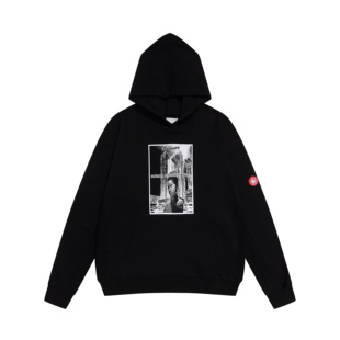 CAVEMPT C.E日系秋冬重磅情侣人像卫衣毛圈连帽开衫外套男女潮