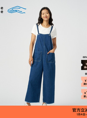 【新品】素然klee klee 夏季女士时尚基础环保棉无弹牛仔背带裤