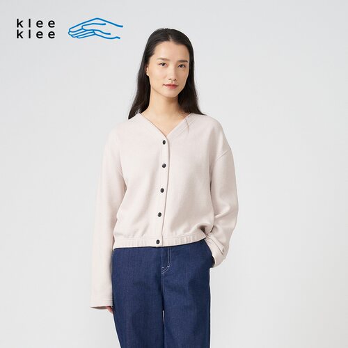 kleeklee环保棉条感针织布开衫