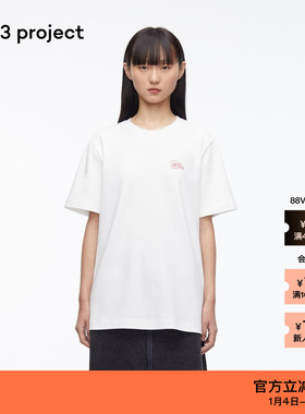【新品】素然3ge3 project 春季男女同款多色针织布白色T恤