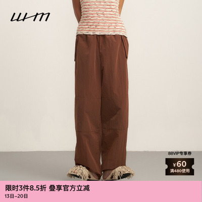 WHM松紧腰束脚休闲裤长裤