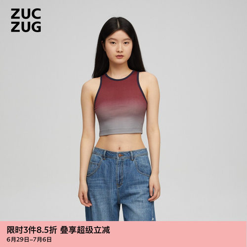 ZUCZUG罗纹针织布短背心