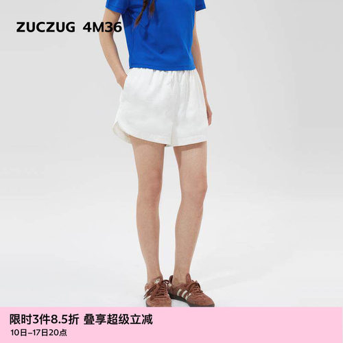 ZUCZUG4M36丝感涤纶弧形短裤