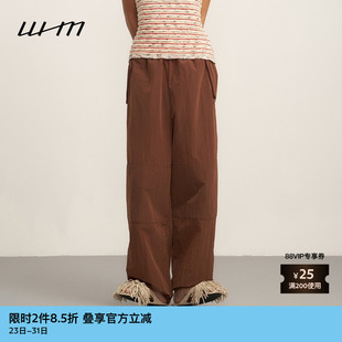 春夏女士气质日常尼龙布松紧腰束脚休闲裤 素然WHM 长裤 新品