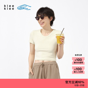 【新品】素然klee klee 春季女士日常休闲环保棉修身短袖T恤