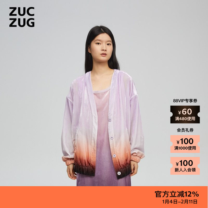 【新品】ZUCZUG 素然春季女士复古休闲印花丝绒Oversize短外套,女装/女士精品,短外套,淘宝优惠券,粉丝福利购,淘宝优惠卷